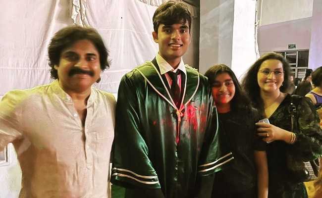 Pawan with Renu at Akira's Graduation Ceremony